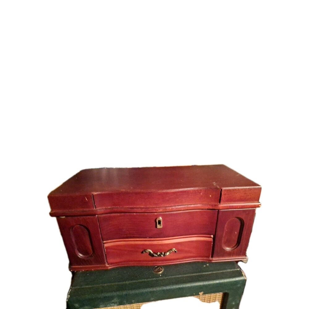 Cherrywood Velvet Interior Jewelery Box with Mirror and Drawer